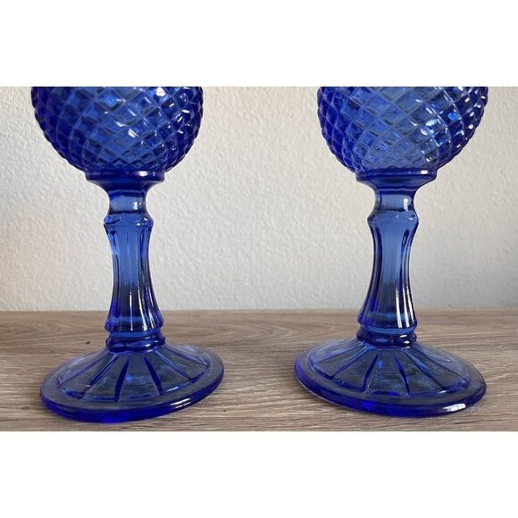 VTG Fostoria Avon Goblets Stem Cobalt Blue George & Martha Washington 1976 - Picture 2 of 9